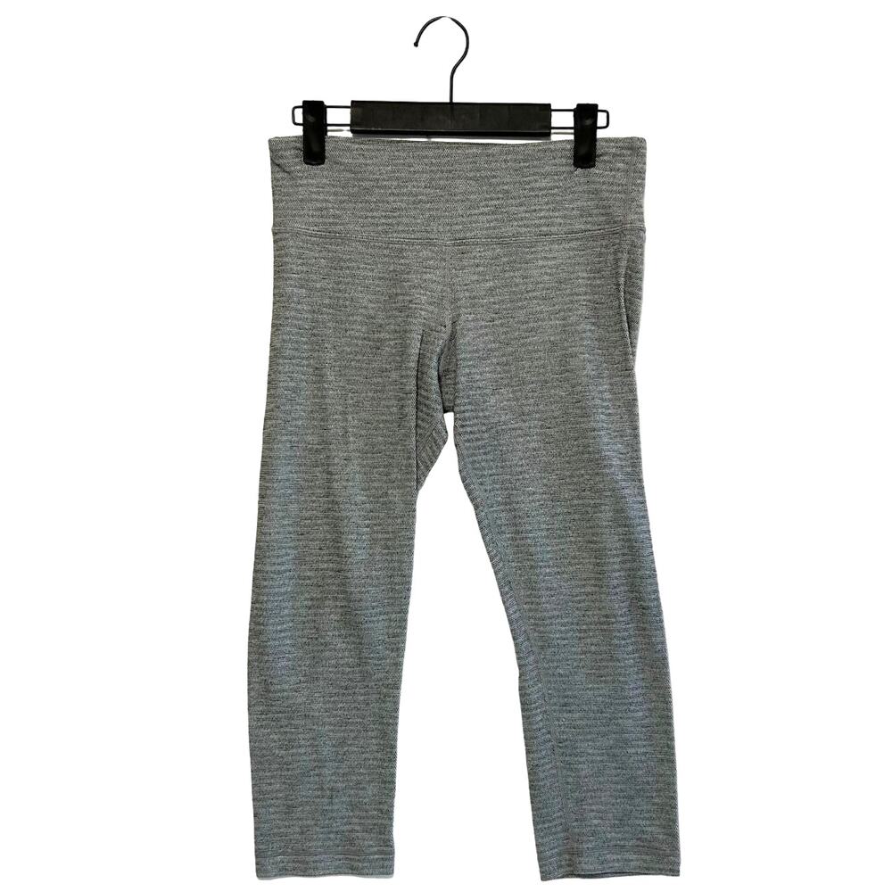 Lululemon Wunder Under Cropped Leggings Women's Sz 8 Gray Stretch Workouts